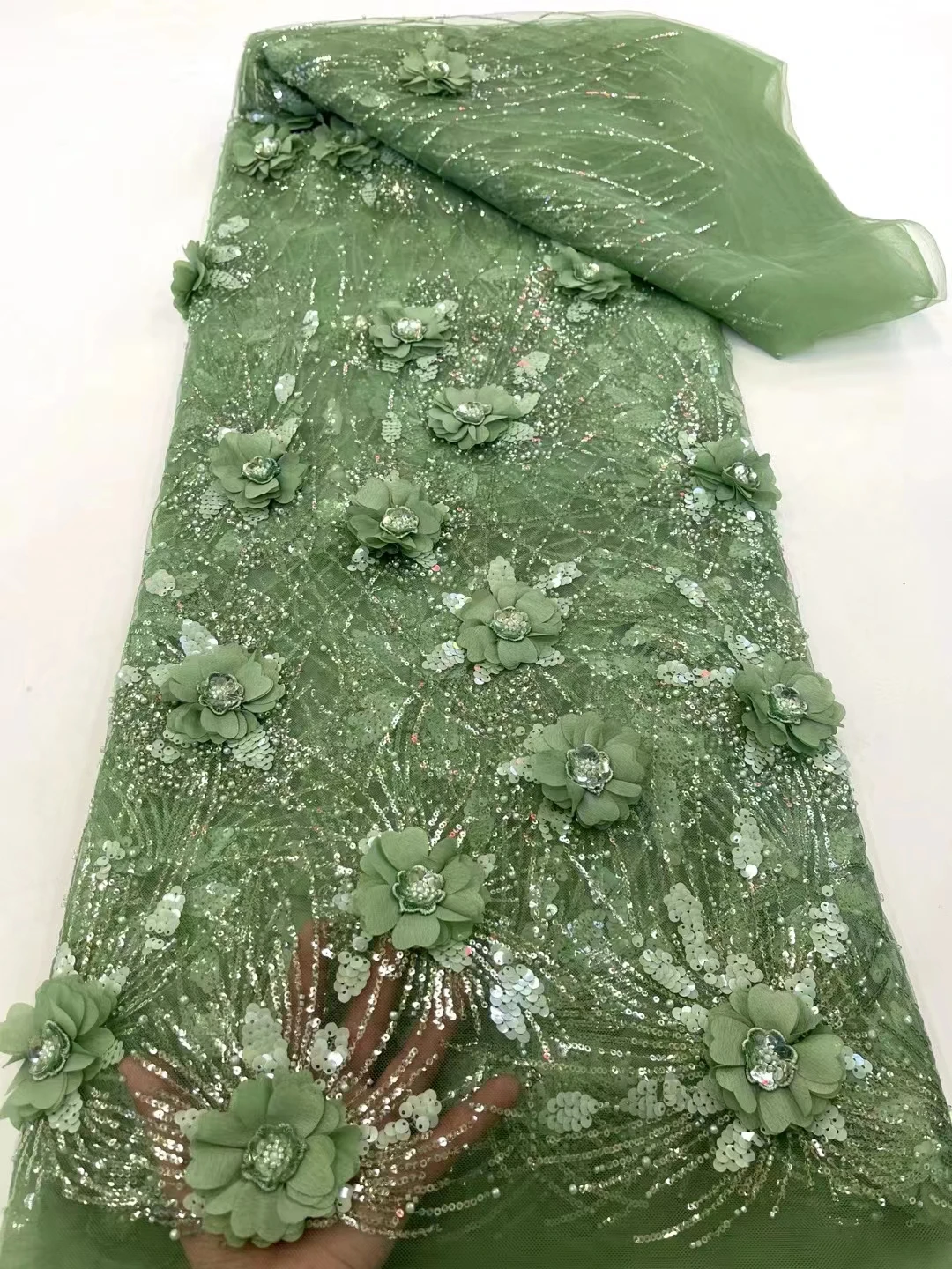 Luxurious 3D Flowers Fabric 2024 High Quality French Embroidery Nigerian Sequins Beaded Lace Fabrics For Wedding Dress XC
Luxurious 3D Flowers Fabric 2024 High Quality French Embroidery Nigerian Sequins Beaded Lace Fabrics For Wedding Dress XC