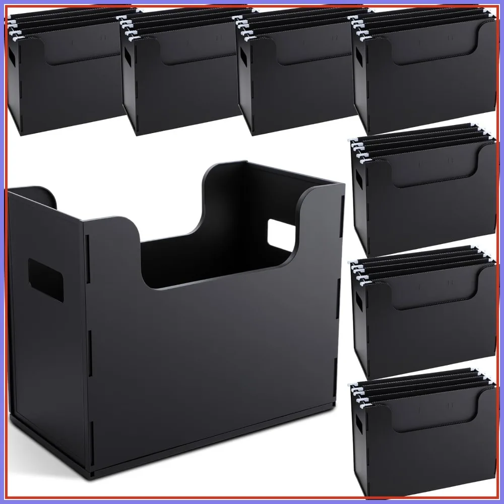 8 Pcs Portable Desktop File Organizer with Side Handles, Hanging File Folders, Letter Size for Office Home School (Black)
8 Pcs Portable Desktop File Organizer with Side Handles, Hanging File Folders, Letter Size for Office Home School (Black)