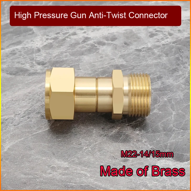 360 Degree Rotate M22-14/15mm Corrosion Resist Brass Swivel Fitting Anti-Tangle Connector High Pressure Washer Gun Hose Coupler
360 Degree Rotate M22-14/15mm Corrosion Resist Brass Swivel Fitting Anti-Tangle Connector High Pressure Washer Gun Hose Coupler