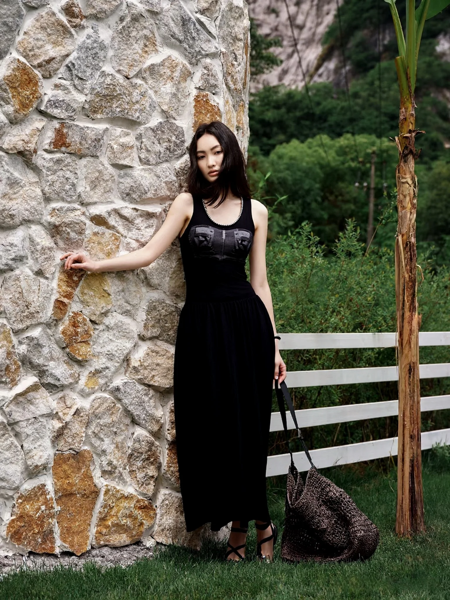 Summer New Bla Long Svel Pearl U-ne Wing Strap Vest Dr Original Design Polyester Fiber Women's Faion Dr
Summer New Bla Long Svel Pearl U-ne Wing Strap Vest Dr Original Design Polyester Fiber Women's Faion Dr