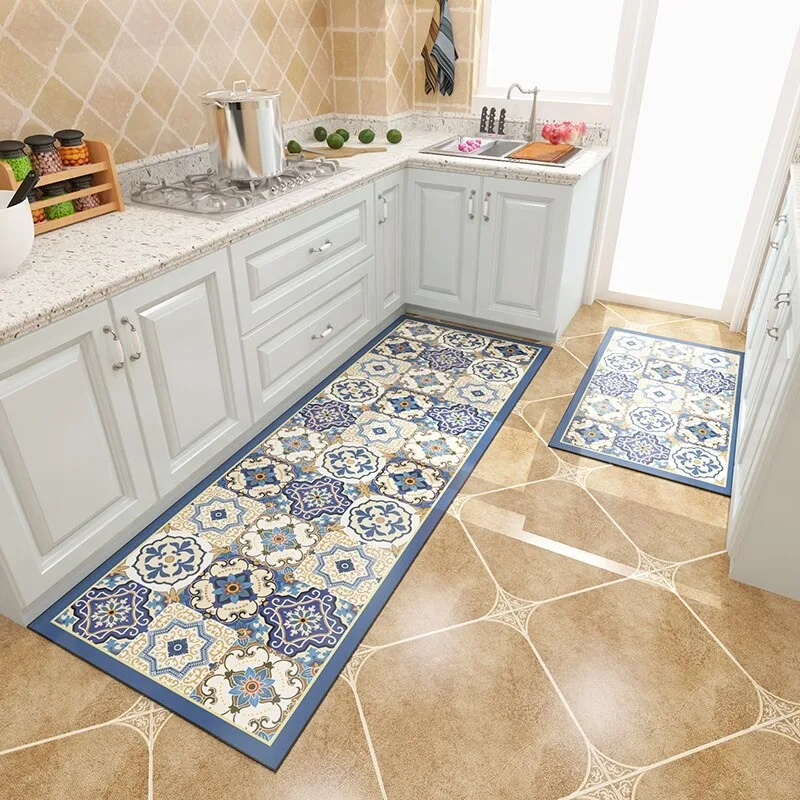 Blue Decorative Grid PVC Leather Kitchen Rug Waterproof Oil-proof Stain-resistant Carpet Large Area Non-slip Floor Mats Alfombra
Blue Decorative Grid PVC Leather Kitchen Rug Waterproof Oil-proof Stain-resistant Carpet Large Area Non-slip Floor Mats Alfombra
