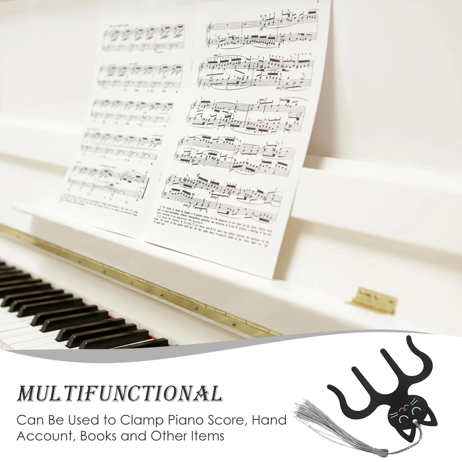 2 Pcs Piano Score Clip Cat Shape Bookmarks Page Folder Music Clips Black Cartoon Holder
2 Pcs Piano Score Clip Cat Shape Bookmarks Page Folder Music Clips Black Cartoon Holder