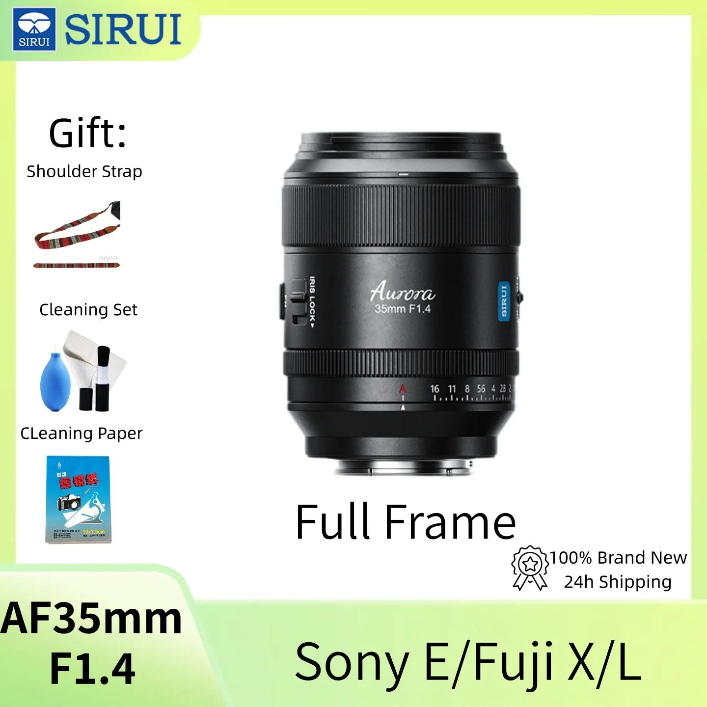 SIRUI Aurora AF 35mm F1.4 Full Frame Autofocus Lens for Sony E A6000 A61000 A7 Fuji X FX30 XT30 XE1 XM1 Leica L SL2 SL3 CLMount
SIRUI Aurora AF 35mm F1.4 Full Frame Autofocus Lens for Sony E A6000 A61000 A7 Fuji X FX30 XT30 XE1 XM1 Leica L SL2 SL3 CLMount