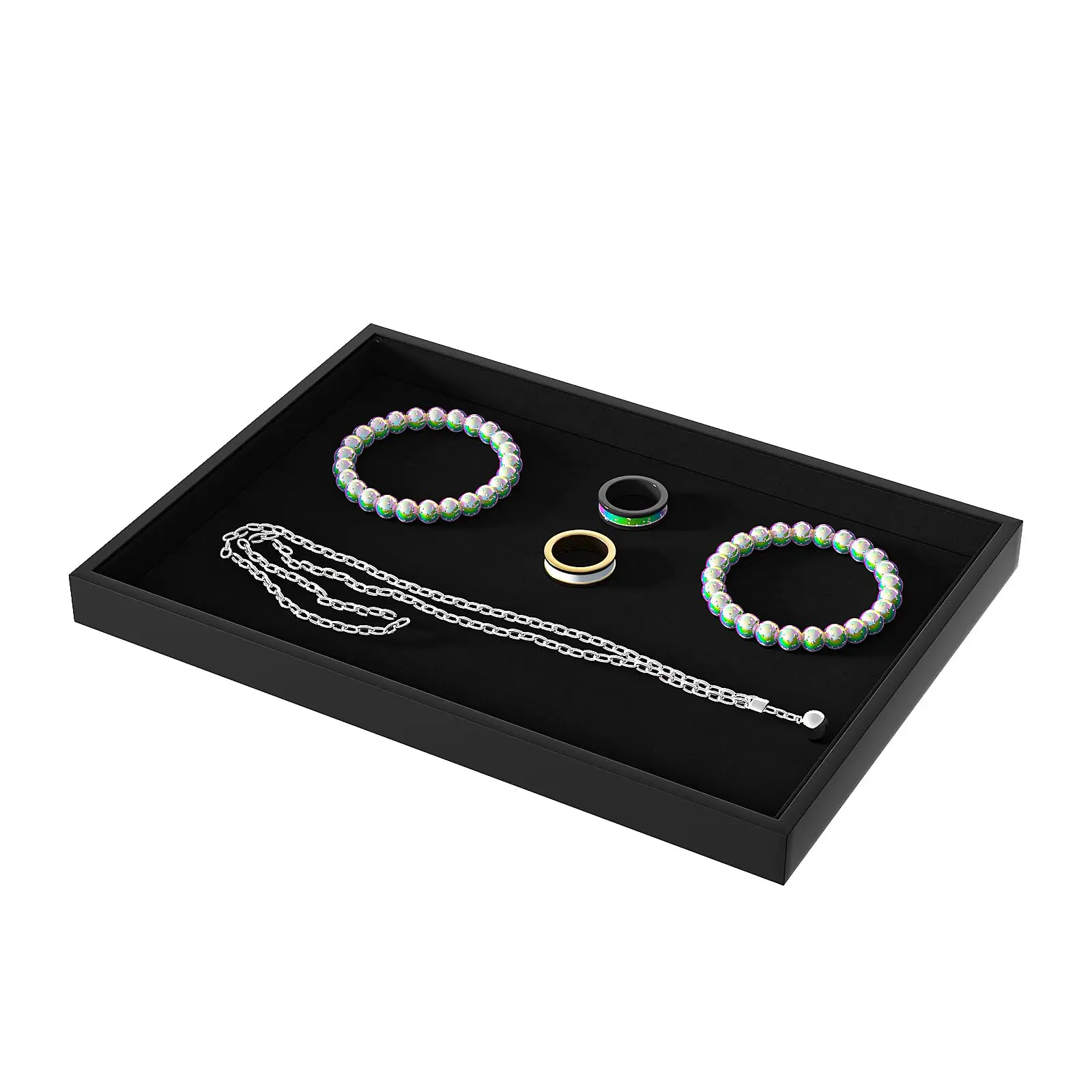 Velvet Jewelry Organizer Tray for Drawer Black Display Stand for Necklace Bracelet Ring Women Jewelry Storage Case
Velvet Jewelry Organizer Tray for Drawer Black Display Stand for Necklace Bracelet Ring Women Jewelry Storage Case