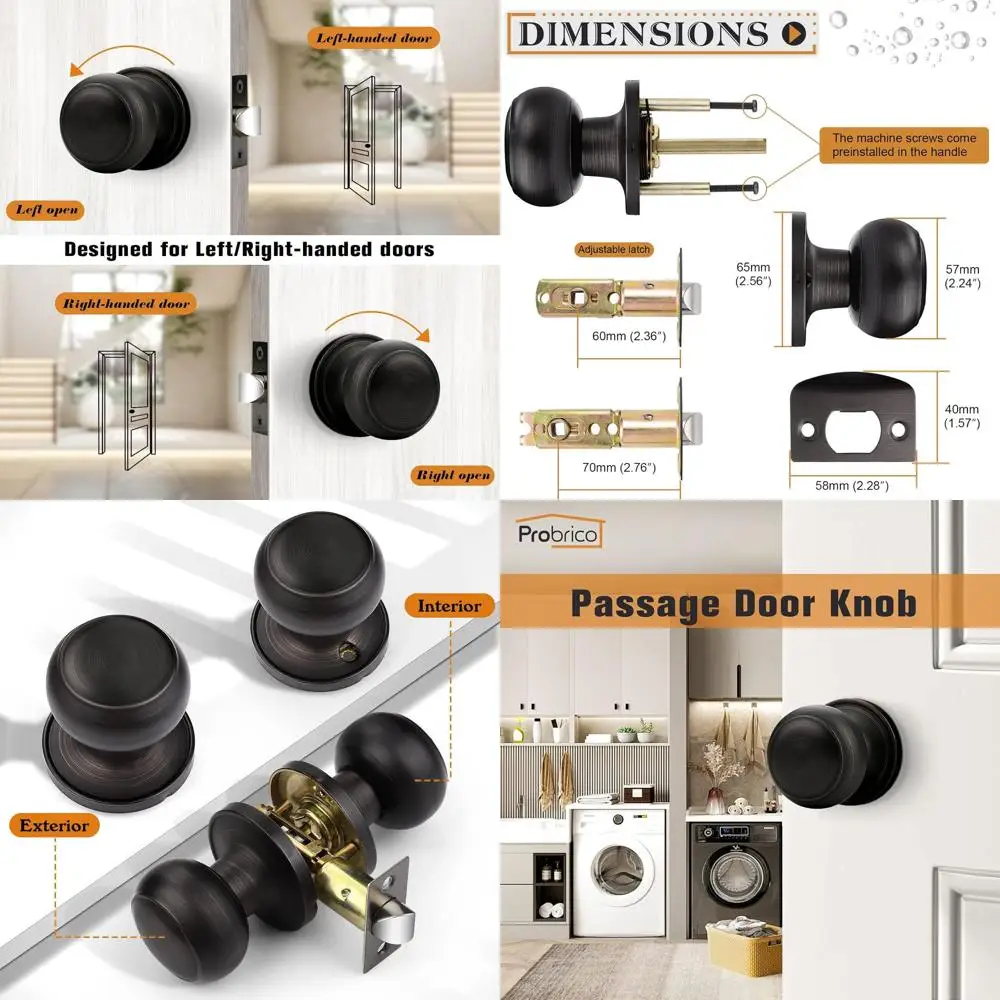 Набор из 6 внутренних дверных ручек из масляной бронзы с проходными замками и круглым шаром для прихожей и шкафа
Набор из 6 внутренних дверных ручек из масляной бронзы с проходными замками и круглым шаром для прихожей и шкафа