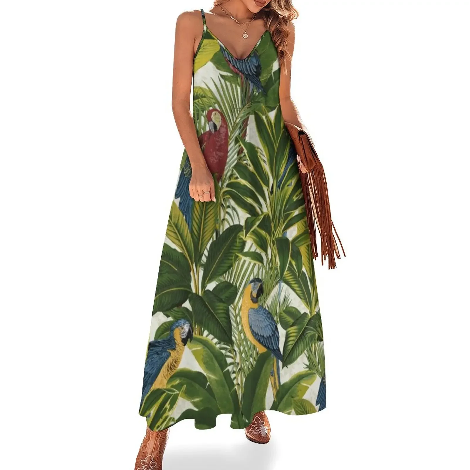 Jungle Parrot Pattern Sleeveless Dress dress women's summer jumpsuit luxury woman evening dress
Jungle Parrot Pattern Sleeveless Dress dress women's summer jumpsuit luxury woman evening dress
