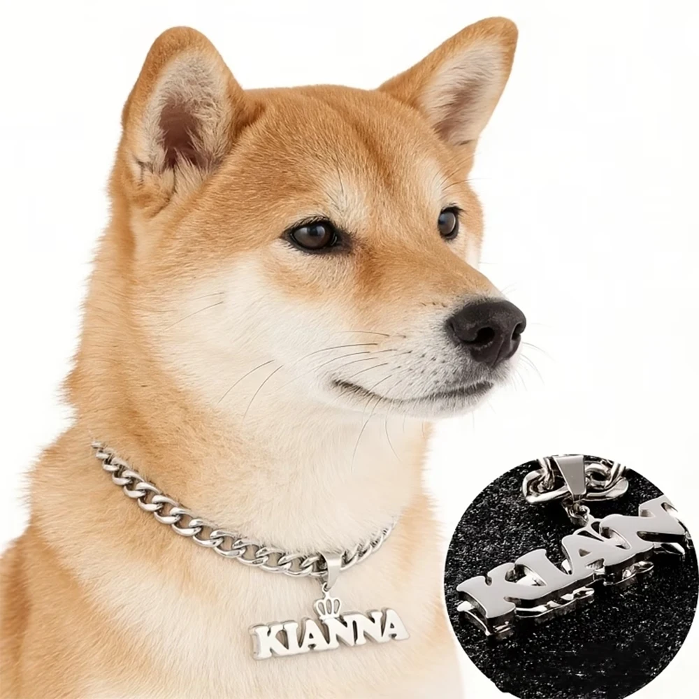 Custom Cute Pet Name Necklace Thick Font Thick Chain Suitable for Pet Stainless Steel Personalized Nameplate Pendant Neck Chain
Custom Cute Pet Name Necklace Thick Font Thick Chain Suitable for Pet Stainless Steel Personalized Nameplate Pendant Neck Chain