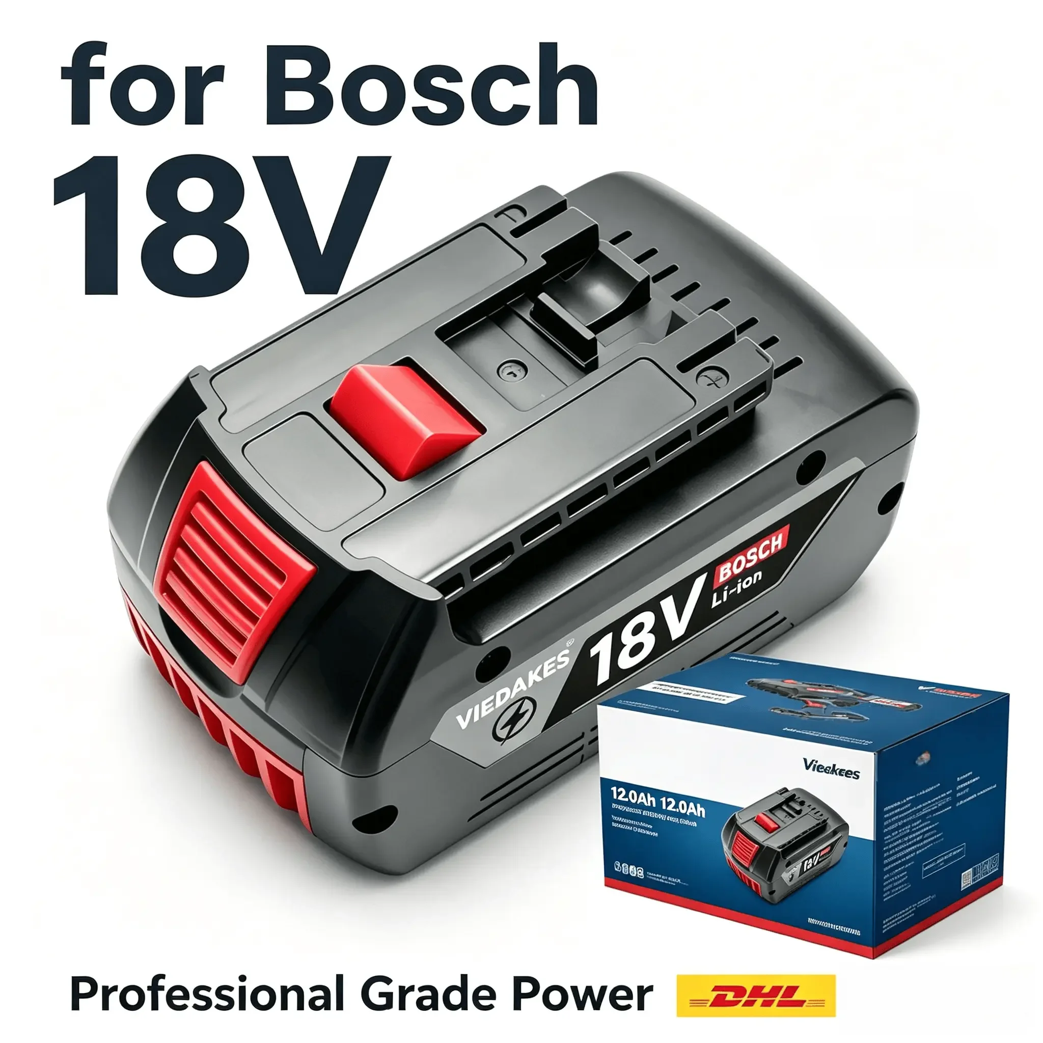 18V Lithium For Bosch Battery 8000mAh 10.0Ah GBA18V5.0 ProCORE18V Compatible GWS18V GSB18V Rechargeable Battery Pack
18V Lithium For Bosch Battery 8000mAh 10.0Ah GBA18V5.0 ProCORE18V Compatible GWS18V GSB18V Rechargeable Battery Pack