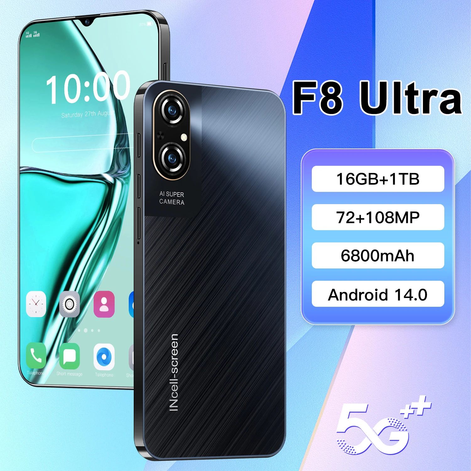 NEW 2026 High Quality F8 Ultra Original Intelligent 4G 5G Dual Card Dual Standby System Global Version 6800mAh Battery Arrival
NEW 2026 High Quality F8 Ultra Original Intelligent 4G 5G Dual Card Dual Standby System Global Version 6800mAh Battery Arrival