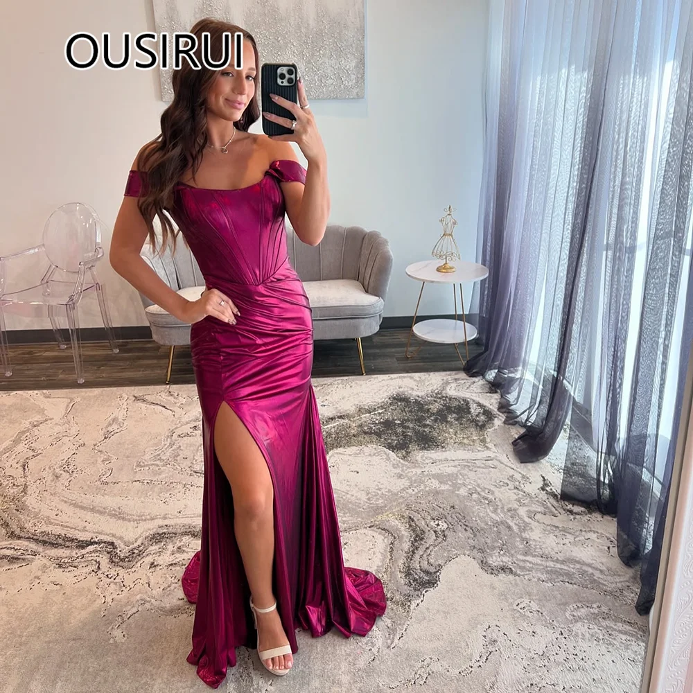 Customized Popular Off-Shoudler Satin Prom Bridesmaid Dress Mermaid Open Back Court Side Slit Prom Club Dress vestidos de novia
Customized Popular Off-Shoudler Satin Prom Bridesmaid Dress Mermaid Open Back Court Side Slit Prom Club Dress vestidos de novia