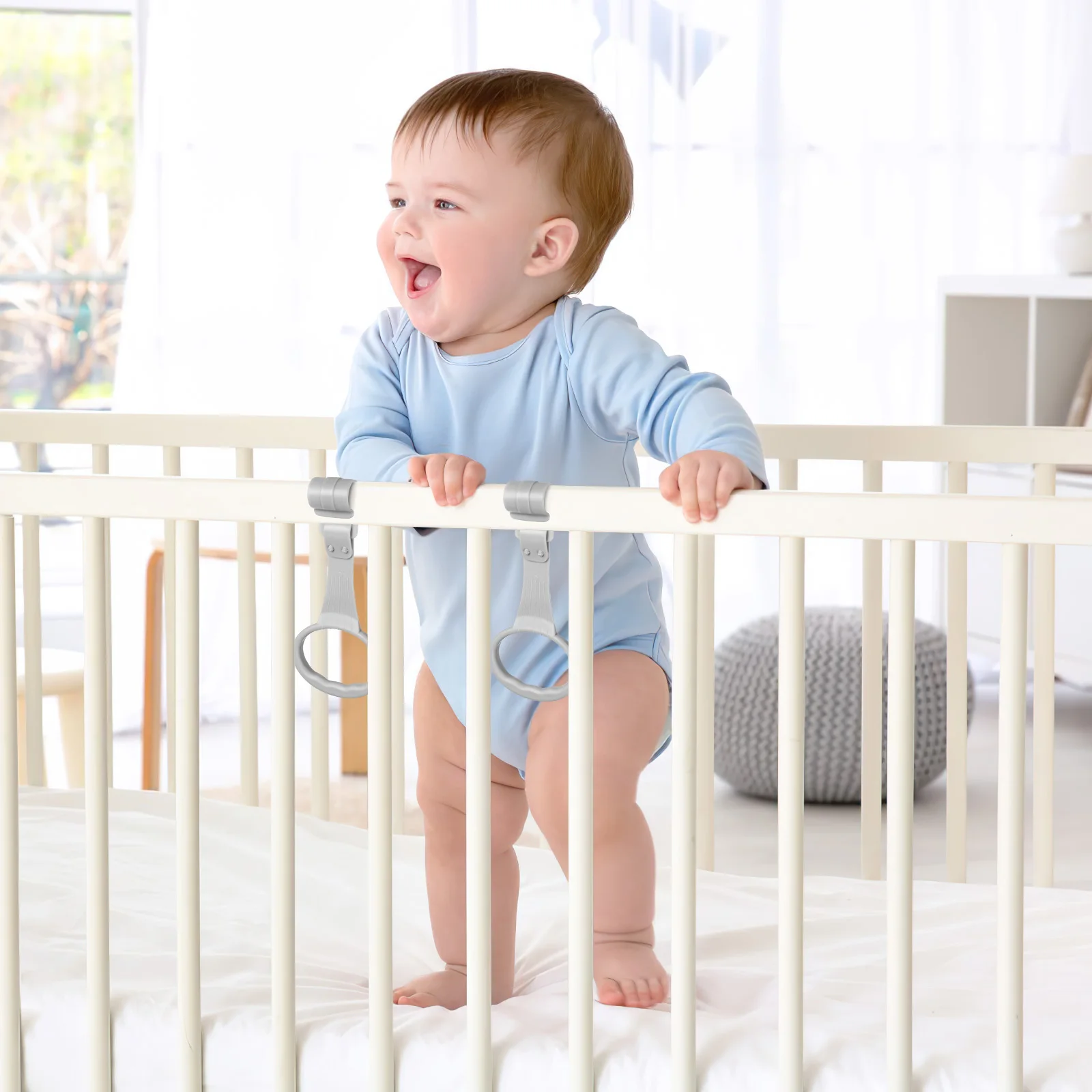 1 Pair Crib Pull Infant Bed Stand Up Safety Rings Walking Exercise Assistant Bright Color Durable Easy Carry Playpen
1 Pair Crib Pull Infant Bed Stand Up Safety Rings Walking Exercise Assistant Bright Color Durable Easy Carry Playpen