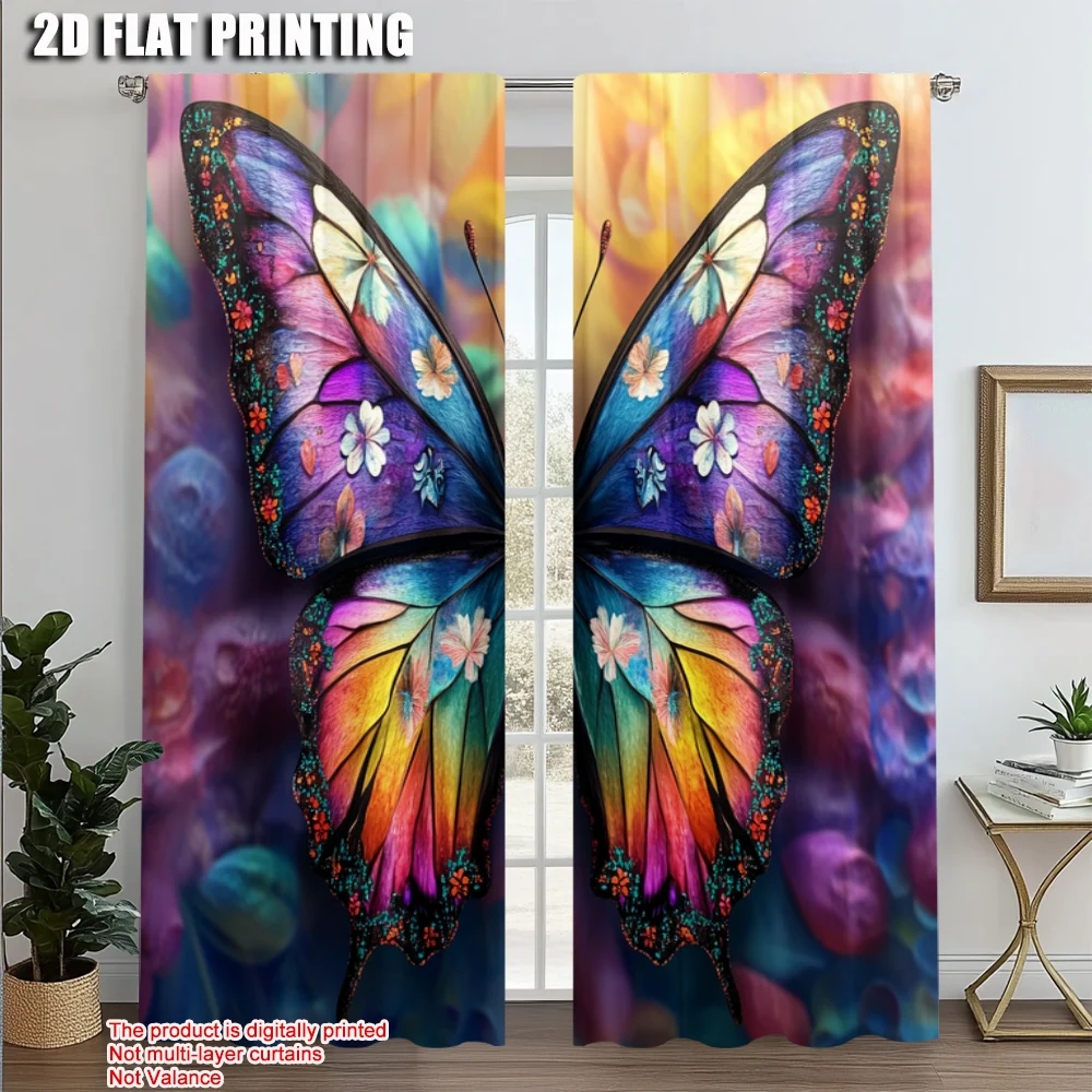 2pcs, Popular Curtains 2D print Multicolor Butterfly Polyester Easy Install (without rod) Gifts Use for Living Room, Office,
2pcs, Popular Curtains 2D print Multicolor Butterfly Polyester Easy Install (without rod) Gifts Use for Living Room, Office,