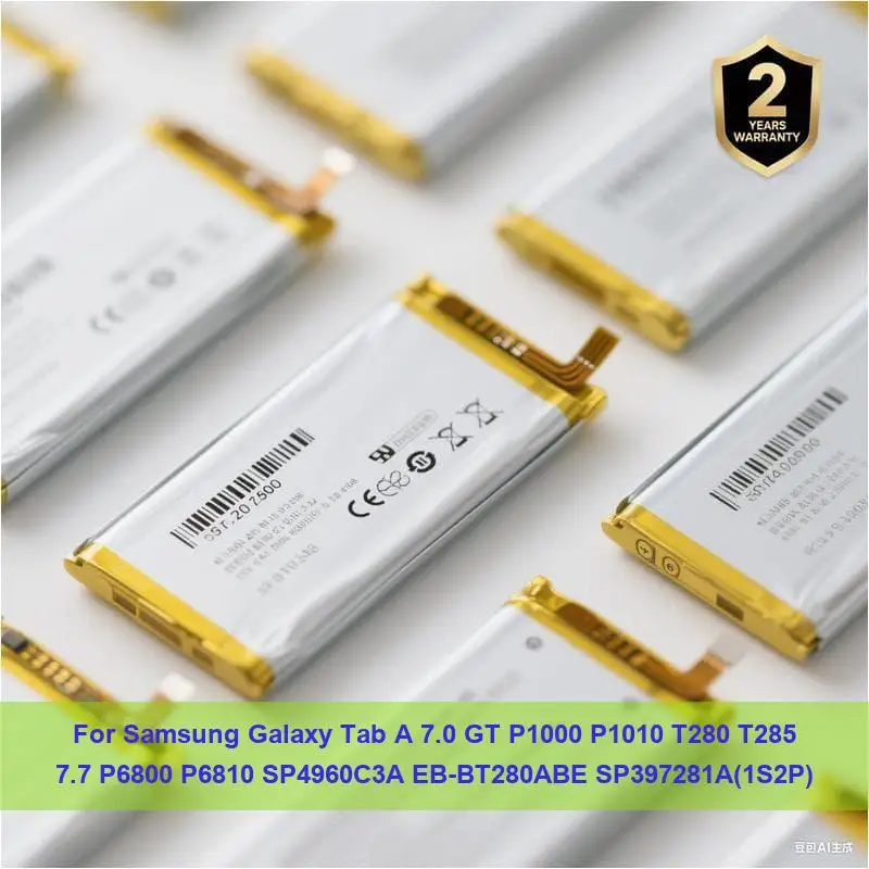 Battery For Samsung Galaxy Tab A 7.0 GT P1000 P1010 T280 T285 7.7 P6800 P6810 SP4960C3A EB-BT280ABE SP397281A(1S2P)
Battery For Samsung Galaxy Tab A 7.0 GT P1000 P1010 T280 T285 7.7 P6800 P6810 SP4960C3A EB-BT280ABE SP397281A(1S2P)