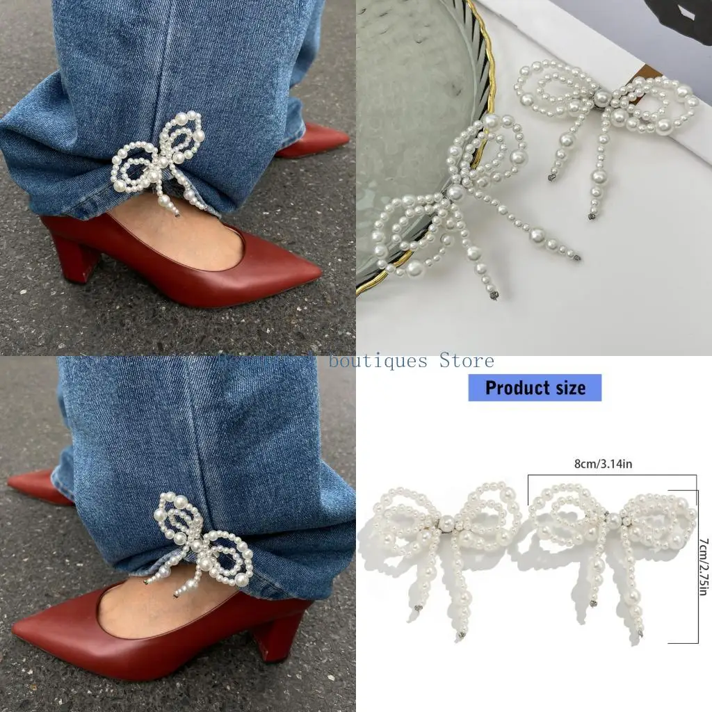 U4LF Fashion Plastic Bows Pin Hem Chain Clips With Imitation Pearls Cuff Accessories For Trousers Pin Brooch
U4LF Fashion Plastic Bows Pin Hem Chain Clips With Imitation Pearls Cuff Accessories For Trousers Pin Brooch