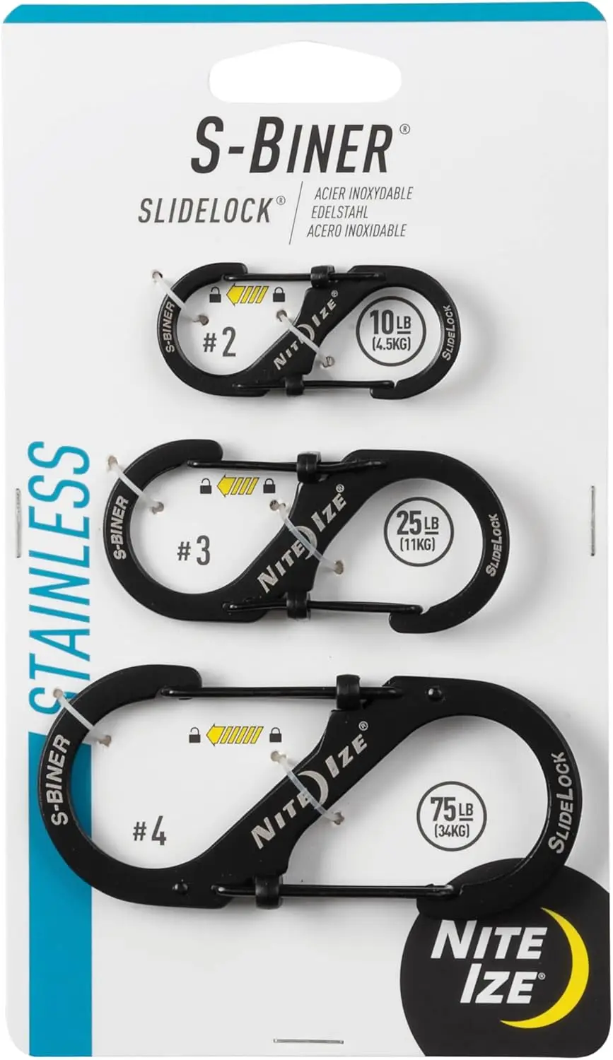 Stainless Steel S-Biner SlideLock Double-Gated Carabiner, Secure Locking Mechanism for Keys & Gear, Durable Everyday Accessory
Stainless Steel S-Biner SlideLock Double-Gated Carabiner, Secure Locking Mechanism for Keys & Gear, Durable Everyday Accessory