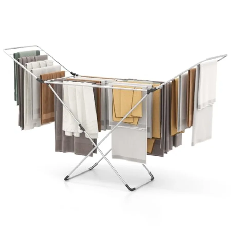 Folding Clothes Drying Rack Lightweight Aluminum Laundry Drying Rack w/Adjustable Wings 20 Drying Rails Space-Saving Laundry Ha
Folding Clothes Drying Rack Lightweight Aluminum Laundry Drying Rack w/Adjustable Wings 20 Drying Rails Space-Saving Laundry Ha