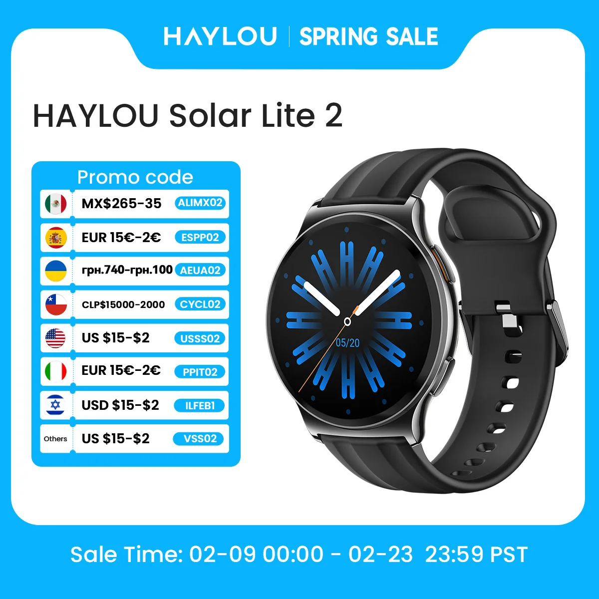 Умные часы HAYLOU Solar Lite 2, 1,43-дюймовый AMOLED-дисплей, 24-часовой мониторинг здоровья, 150+ спортивных режимов, умные часы с голосовым вызовом, 1 атм
Умные часы HAYLOU Solar Lite 2, 1,43-дюймовый AMOLED-дисплей, 24-часовой мониторинг здоровья, 150+ спортивных режимов, умные часы с голосовым вызовом, 1 атм