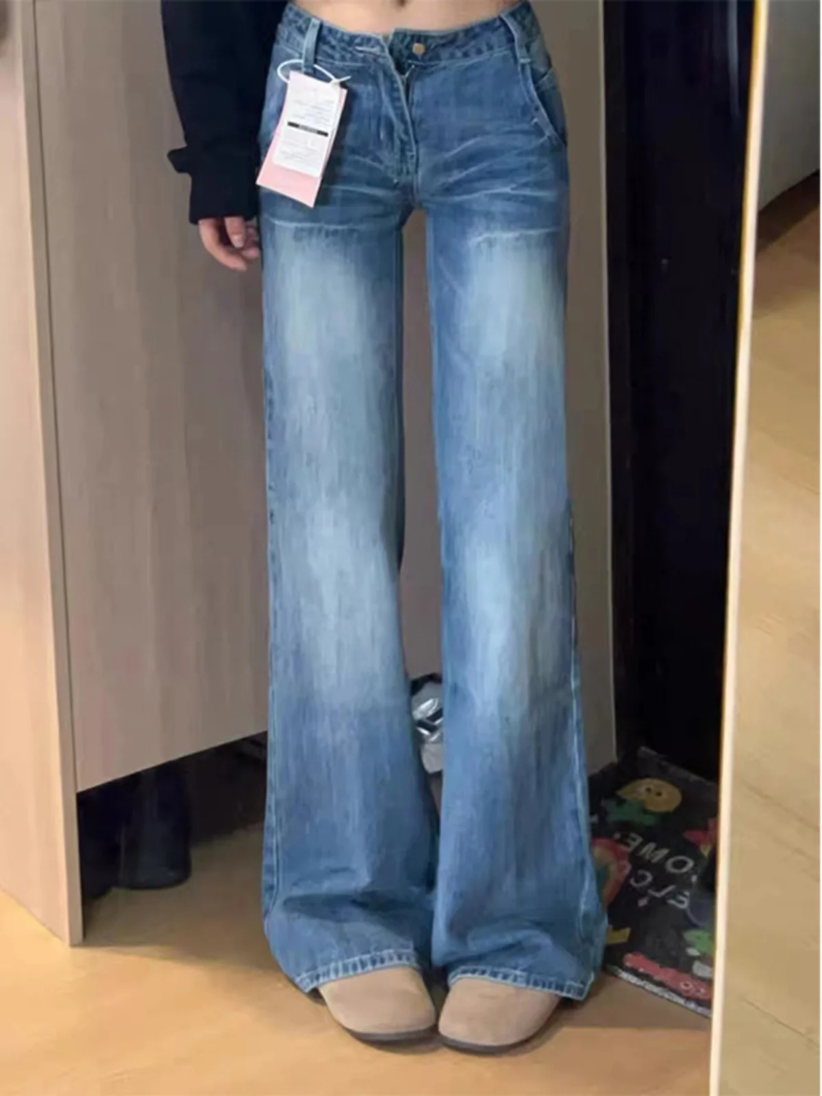American High Street Washed Vintage Flared Jeans Women's High Waist Spring Large Size Fat MM Straight Leg Floor-Length Pants
American High Street Washed Vintage Flared Jeans Women's High Waist Spring Large Size Fat MM Straight Leg Floor-Length Pants