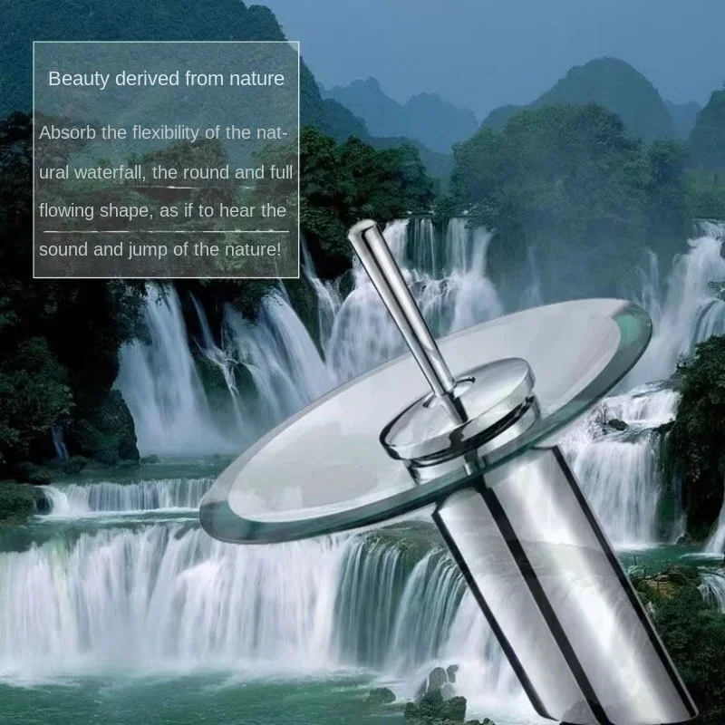 Glass Waterfall Bathroom Basin Sink Faucet Chrome Basin Sink Faucet Single Lever Deck Mounted Round Mixer Tap Basin Faucets
Glass Waterfall Bathroom Basin Sink Faucet Chrome Basin Sink Faucet Single Lever Deck Mounted Round Mixer Tap Basin Faucets