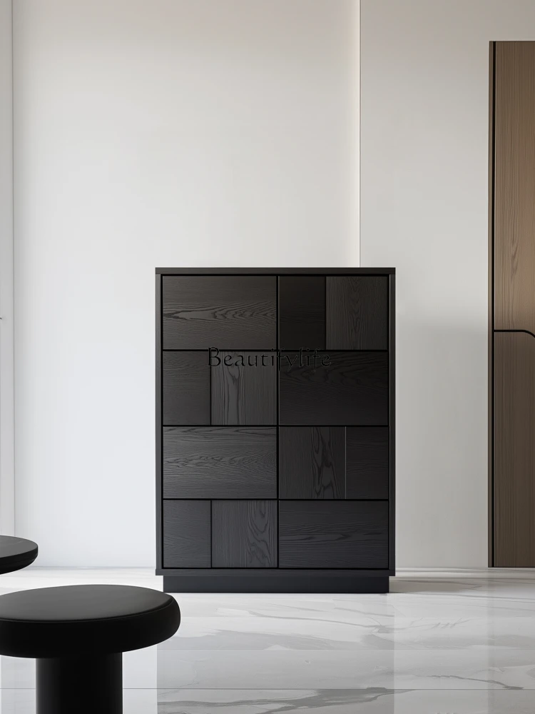 Minimalist solid wood antique bedroom locker black bedside drawer storage side cabinet
Minimalist solid wood antique bedroom locker black bedside drawer storage side cabinet