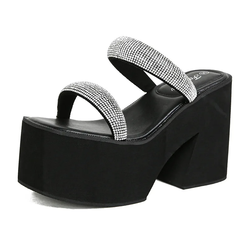 2026 New 10.5cm Summer Female Slippers Fashion Rhinestone with Thick Soles Chunky Heels Sandals Platform Ladies High Heels Mujer
2026 New 10.5cm Summer Female Slippers Fashion Rhinestone with Thick Soles Chunky Heels Sandals Platform Ladies High Heels Mujer