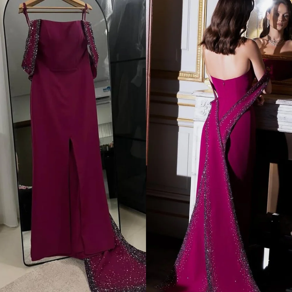 Customized Exquisite Off the Shoulder Sleeveless Evening Dress High Quality Satin Prom Dresses Delicate Bridal Party Gowns
Customized Exquisite Off the Shoulder Sleeveless Evening Dress High Quality Satin Prom Dresses Delicate Bridal Party Gowns