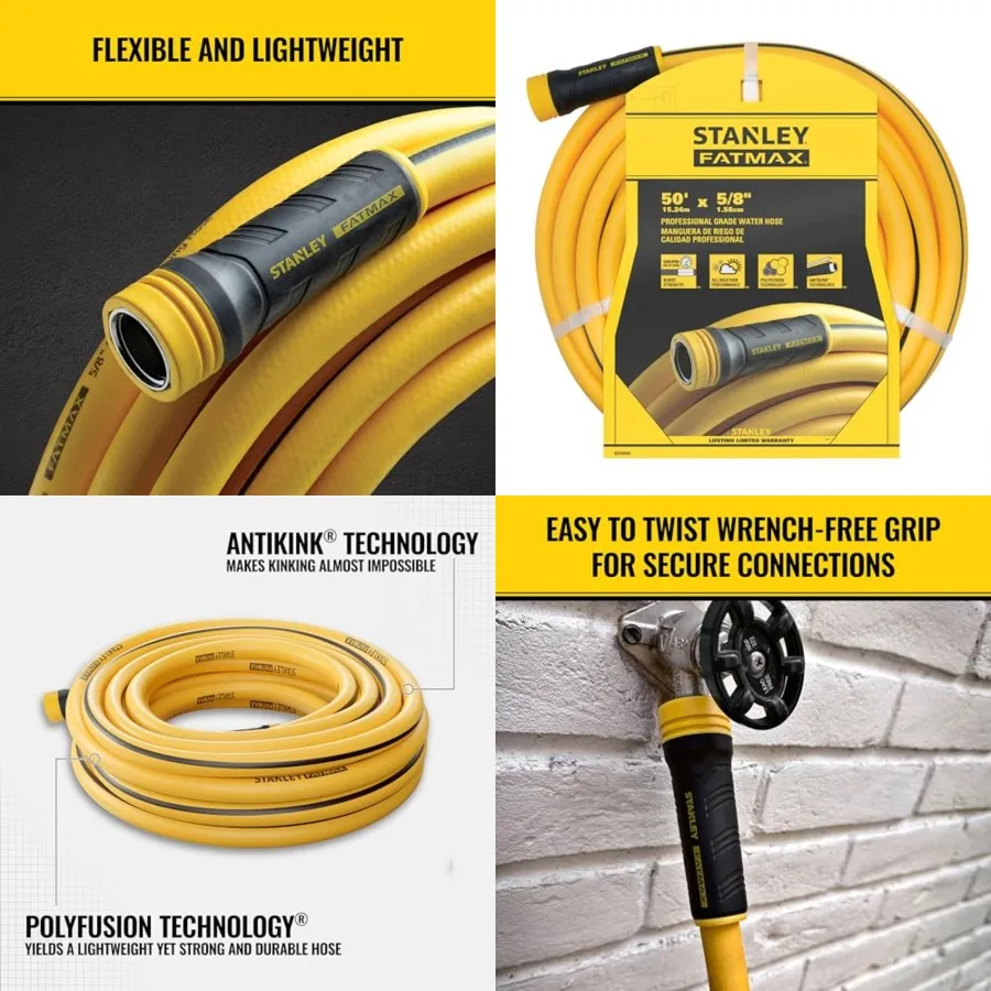 FATMAX Professional Grade Garden Hose, x 5/8 Inch, Yellow, 500 PSI
FATMAX Professional Grade Garden Hose, x 5/8 Inch, Yellow, 500 PSI