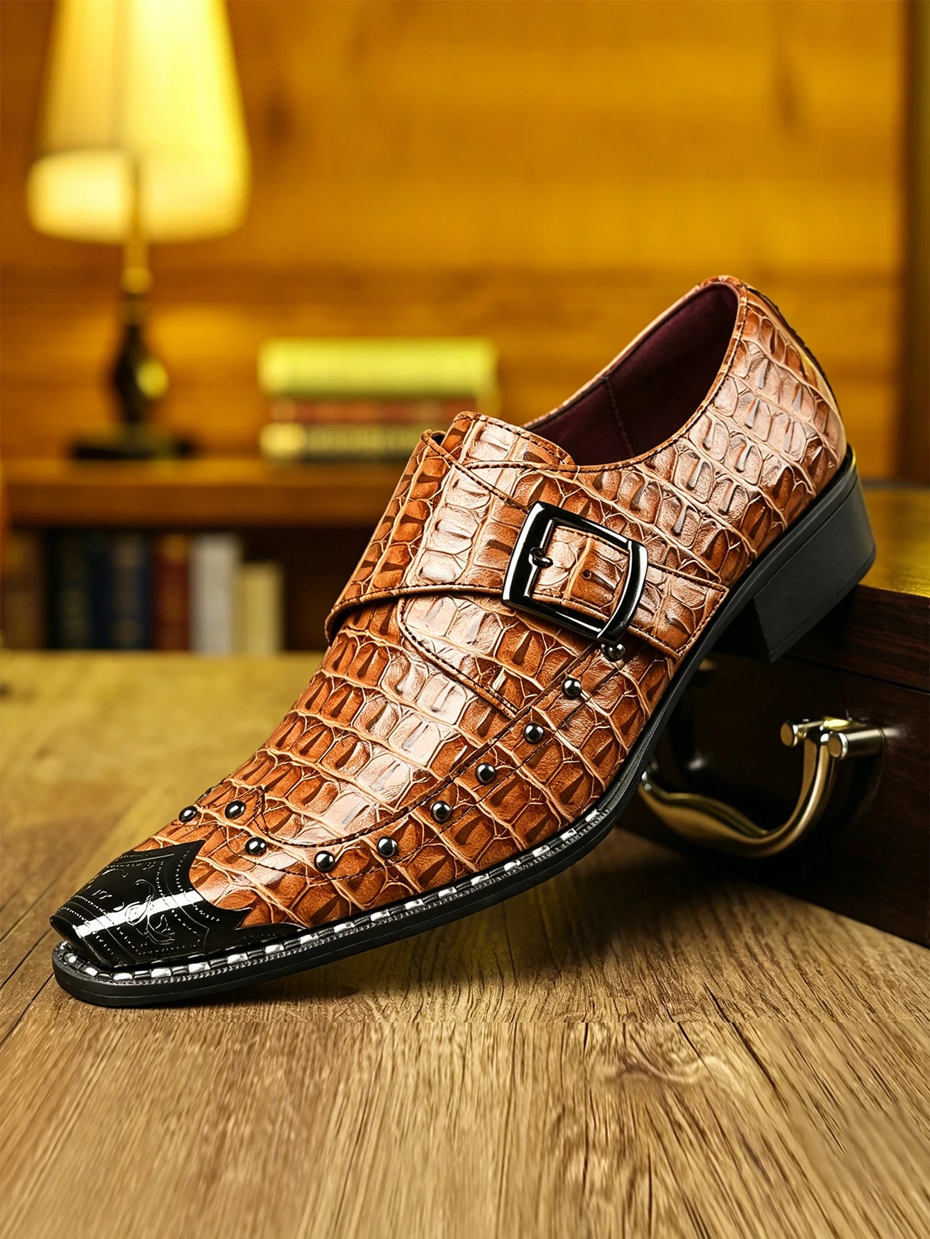 Luxury Men Dress Shoes Crocodile Grain Leather Shoes Men Buckle Casual Wedding Party Shoes High Quality Business Men Brogue Shoe
Luxury Men Dress Shoes Crocodile Grain Leather Shoes Men Buckle Casual Wedding Party Shoes High Quality Business Men Brogue Shoe