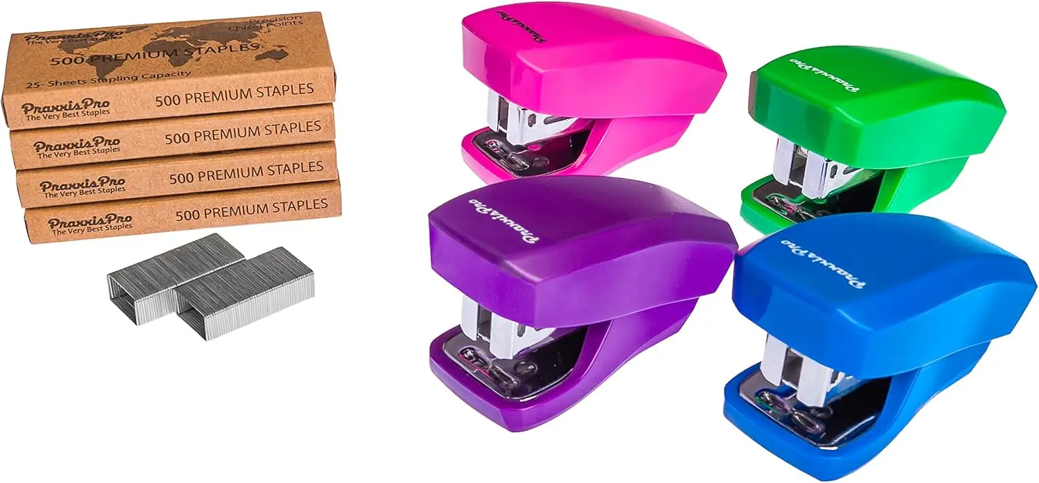 Mini Stapler Set of 4 with Built-in Staple Removers for Office School Travel
Mini Stapler Set of 4 with Built-in Staple Removers for Office School Travel