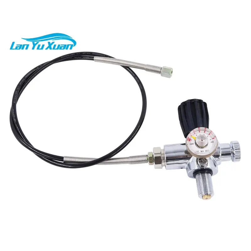 On Off Valve For Diving Bottle with Male Thread 7/8- 14UNF or M18*1.5 and 6000psi Gauge with High Pressure Hose Spring Around
On Off Valve For Diving Bottle with Male Thread 7/8- 14UNF or M18*1.5 and 6000psi Gauge with High Pressure Hose Spring Around