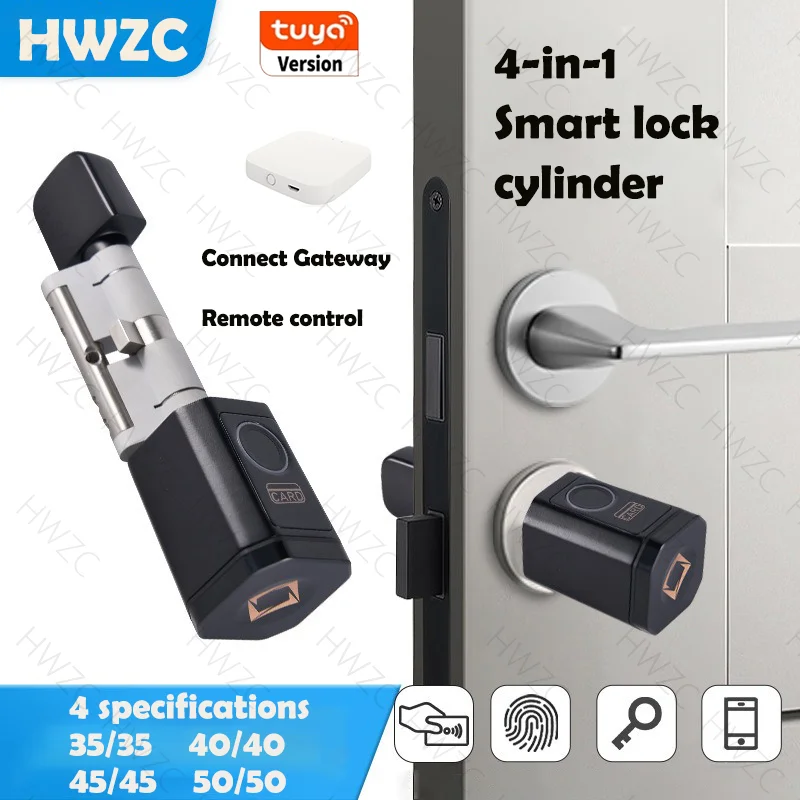 Tuya Bluetooth Smart Fingerprint Digital Cylinder Lock With APP/Password/RFID Card/Key Unlock Easy Installation Home Apartment
Tuya Bluetooth Smart Fingerprint Digital Cylinder Lock With APP/Password/RFID Card/Key Unlock Easy Installation Home Apartment