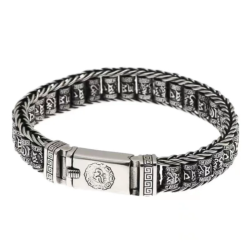 Luxury S925 Sterling Silver Hand Woven Jewelry Ethnic Punk Rock Bracelet Men's Vintage Open Silver Bracelet Birthday Gift Bangle
Luxury S925 Sterling Silver Hand Woven Jewelry Ethnic Punk Rock Bracelet Men's Vintage Open Silver Bracelet Birthday Gift Bangle