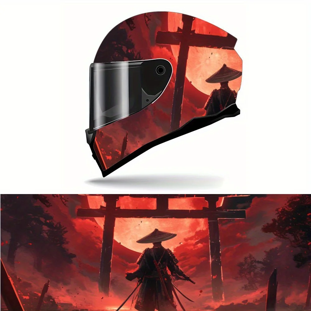 Fiery Shadow Ronin PVC Motorcycle Helmet Vinyl Wrap, Self-Adhesive Waterproof Sticker, Anti-Scratch Decorative Film for Full Fac
Fiery Shadow Ronin PVC Motorcycle Helmet Vinyl Wrap, Self-Adhesive Waterproof Sticker, Anti-Scratch Decorative Film for Full Fac