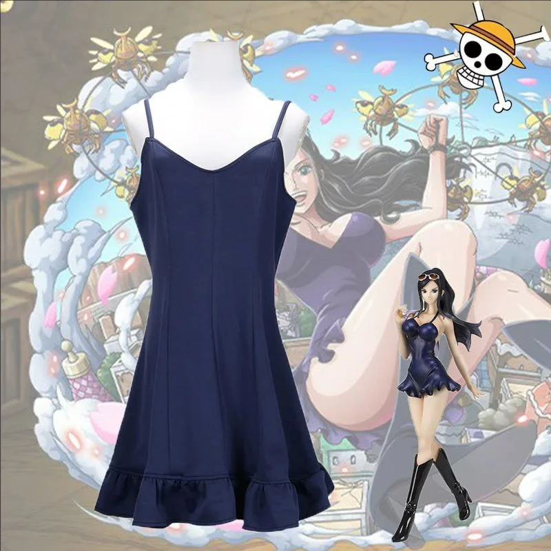 Anime Nico Robin Cosplay Costume Pirate Hunter Blue Sling Camisole Dress Anime Halloween Party Outfit In Stock
Anime Nico Robin Cosplay Costume Pirate Hunter Blue Sling Camisole Dress Anime Halloween Party Outfit In Stock