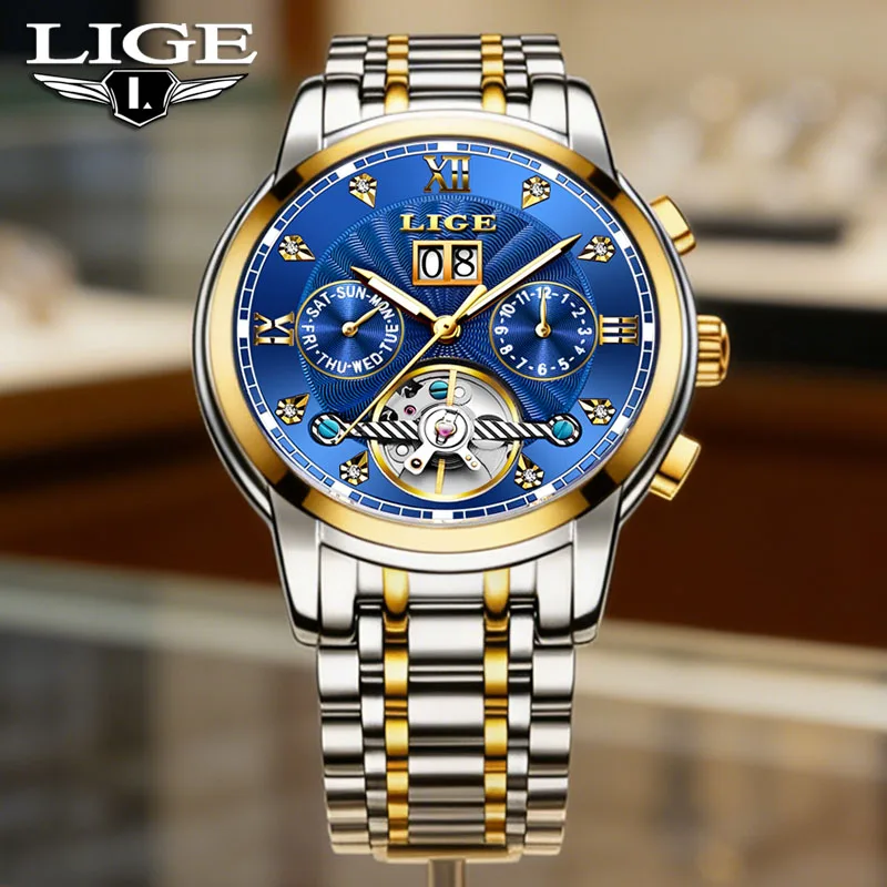 LIGE Fashoin Mens Watches Top Brand Luxury Automatic Watch For Men Waterproof Stainless Steel Mechanical Wristwatch Reloj Hombre
LIGE Fashoin Mens Watches Top Brand Luxury Automatic Watch For Men Waterproof Stainless Steel Mechanical Wristwatch Reloj Hombre