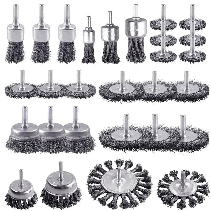 28 Pack Wire Wheel Brush, Carbon Steel amp Twist Knot Cup Brush, Wheel Brush, Pen Brush Set with 1 4Inch Round Shank for Rust Re
28 Pack Wire Wheel Brush, Carbon Steel amp Twist Knot Cup Brush, Wheel Brush, Pen Brush Set with 1 4Inch Round Shank for Rust Re