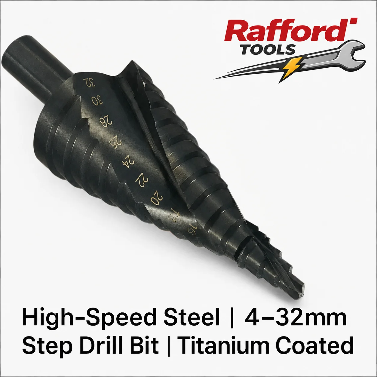 Rafford HSS Step Drill Bit 4-32mmCo Spiral Cone Bit Triangle Shank Metal Wood Drilling Reamer High Speed Steel DIY Tool Electric
Rafford HSS Step Drill Bit 4-32mmCo Spiral Cone Bit Triangle Shank Metal Wood Drilling Reamer High Speed Steel DIY Tool Electric