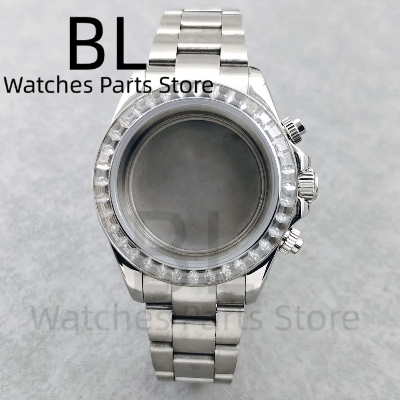 BLIGER 39MM VK63 Silver Watch Case Diamond Insert Ring Sapphire Glass 5 BAR For VK63 Quartz Chronograph Movement Steel Bracelet
BLIGER 39MM VK63 Silver Watch Case Diamond Insert Ring Sapphire Glass 5 BAR For VK63 Quartz Chronograph Movement Steel Bracelet