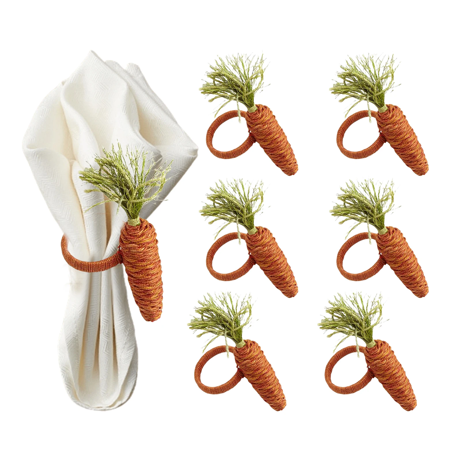 Easter Napkin Ring Table Decor Carrots Elegant Shape Creative Hand Woven 6PCS Festival Party Supplies
Easter Napkin Ring Table Decor Carrots Elegant Shape Creative Hand Woven 6PCS Festival Party Supplies