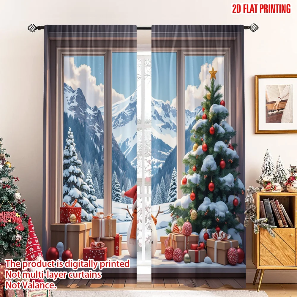 2pcs 2D flat printing Christmas Curtains Merry Christmas Snowman Winter Landscape 100% Polyester Without Electricity Festive
2pcs 2D flat printing Christmas Curtains Merry Christmas Snowman Winter Landscape 100% Polyester Without Electricity Festive
