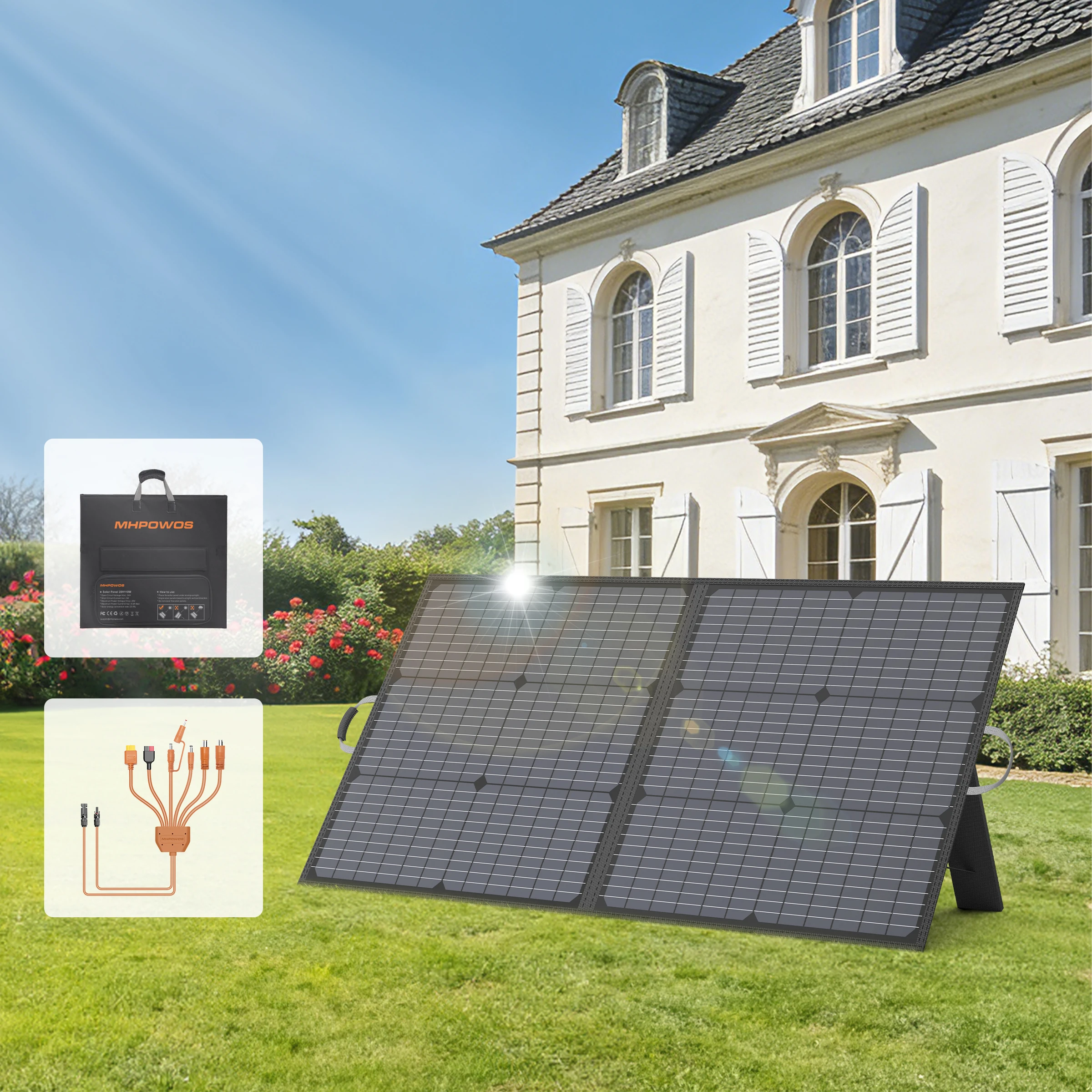 Солнечное зарядное устройство MHPOWOS, портативная солнечная панель мощностью 110 Вт, высокая эффективность 23,5%, водонепроницаемая и пыленепроницаемая конструкция IP67, для кемпинга, заднего двора на колесах
Солнечное зарядное устройство MHPOWOS, портативная солнечная панель мощностью 110 Вт, высокая эффективность 23,5%, водонепроницаемая и пыленепроницаемая конструкция IP67, для кемпинга, заднего двора на колесах