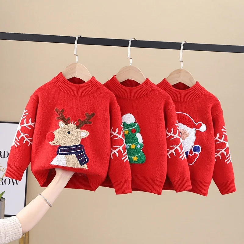 2025 New Autumn Baby Girls Boys Knitting Pullover Tops Christmas Children Clothing Cartoon Deer Casual Loose Pullover Sweater
2025 New Autumn Baby Girls Boys Knitting Pullover Tops Christmas Children Clothing Cartoon Deer Casual Loose Pullover Sweater