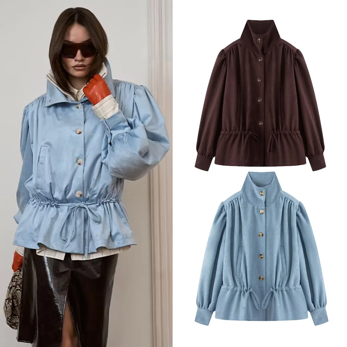 Withered Women's 2026 European And American Fashion Street Drawstring High Neck Suede Windbreaker Jacket For Women
Withered Women's 2026 European And American Fashion Street Drawstring High Neck Suede Windbreaker Jacket For Women