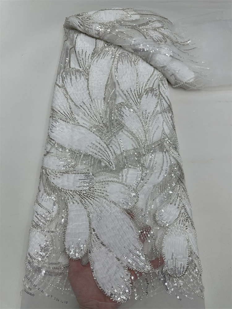 Beautiful Nigerian Sequins Party Lace African Beads Lace Fabric 2025 High Quality 5Yards African French Tulle Net Lace Wedding
Beautiful Nigerian Sequins Party Lace African Beads Lace Fabric 2025 High Quality 5Yards African French Tulle Net Lace Wedding