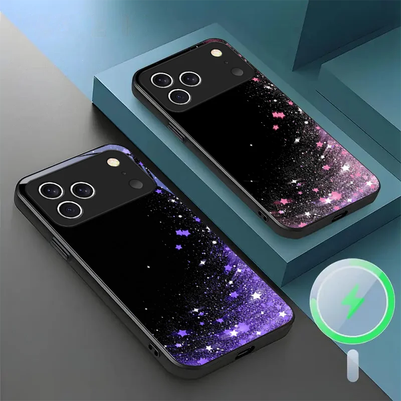 For iPhone 17 Pro MAX magnetic glass phone case with dreamy starry sky texture design and dust-proof protective cover
For iPhone 17 Pro MAX magnetic glass phone case with dreamy starry sky texture design and dust-proof protective cover
