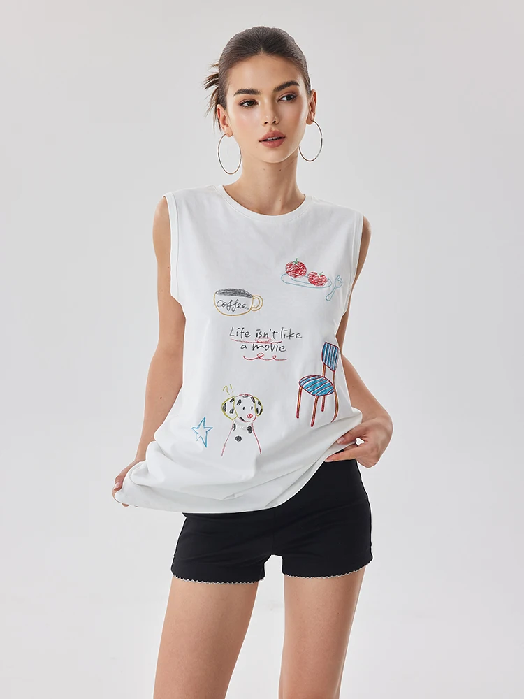 OoofYang Original Hand-Drawn Cute Pet Vest Women's Summer Outerwear Mid-Length Loose Lazy White Sleeveless Top
OoofYang Original Hand-Drawn Cute Pet Vest Women's Summer Outerwear Mid-Length Loose Lazy White Sleeveless Top