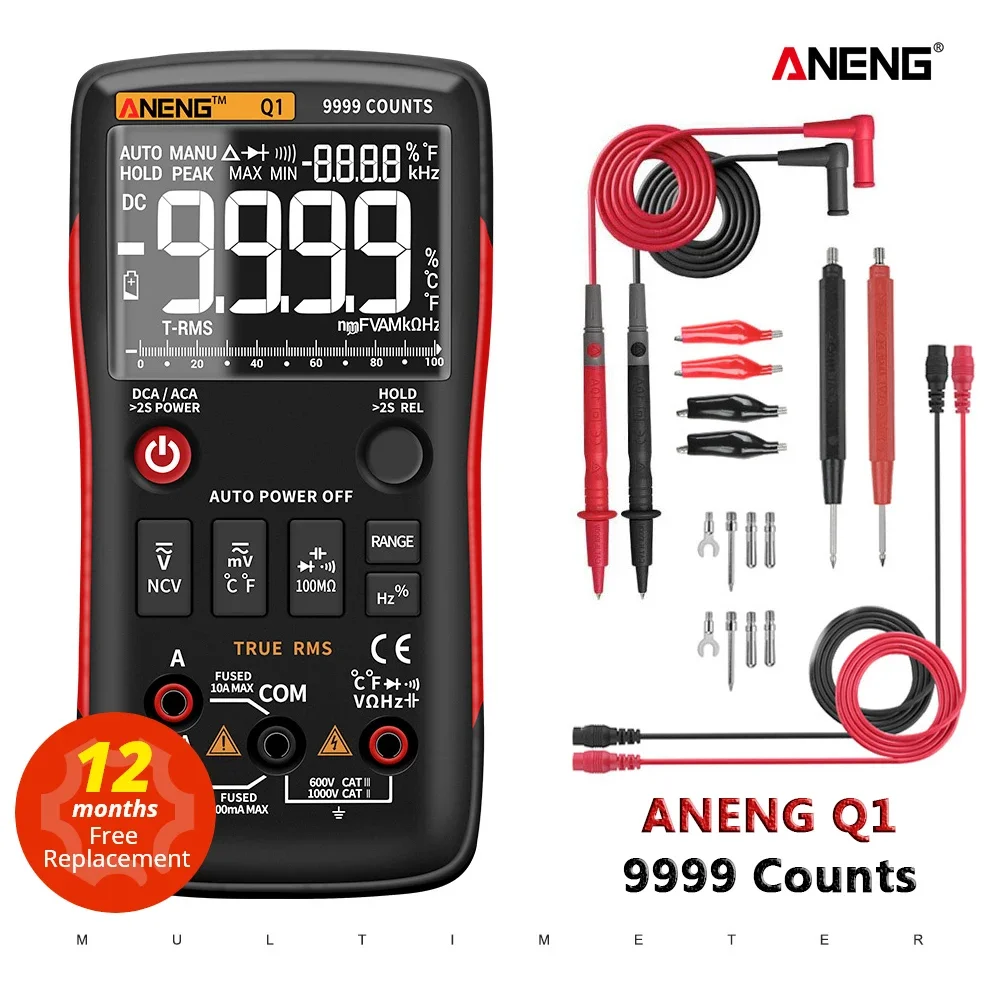 Мультиметр ANENG Q1, аналоговый тестер 9999 транзистор, конденсатор индуктивность-ёмкость-сопротивление
Мультиметр ANENG Q1, аналоговый тестер 9999 транзистор, конденсатор индуктивность-ёмкость-сопротивление