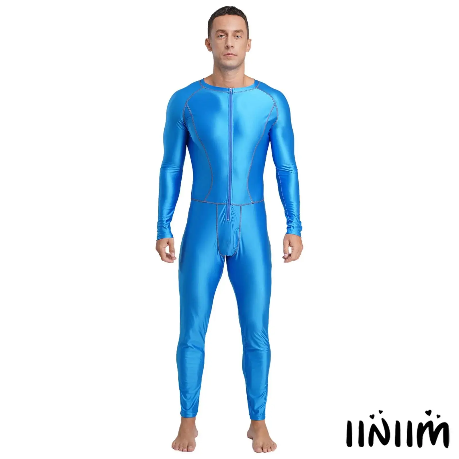 Мужской высокопроизводительный компрессионный комбинезон, купальный костюм с глянцевой отделкой и плоским швом, боди на молнии спереди для плавания, йоги
Мужской высокопроизводительный компрессионный комбинезон, купальный костюм с глянцевой отделкой и плоским швом, боди на молнии спереди для плавания, йоги