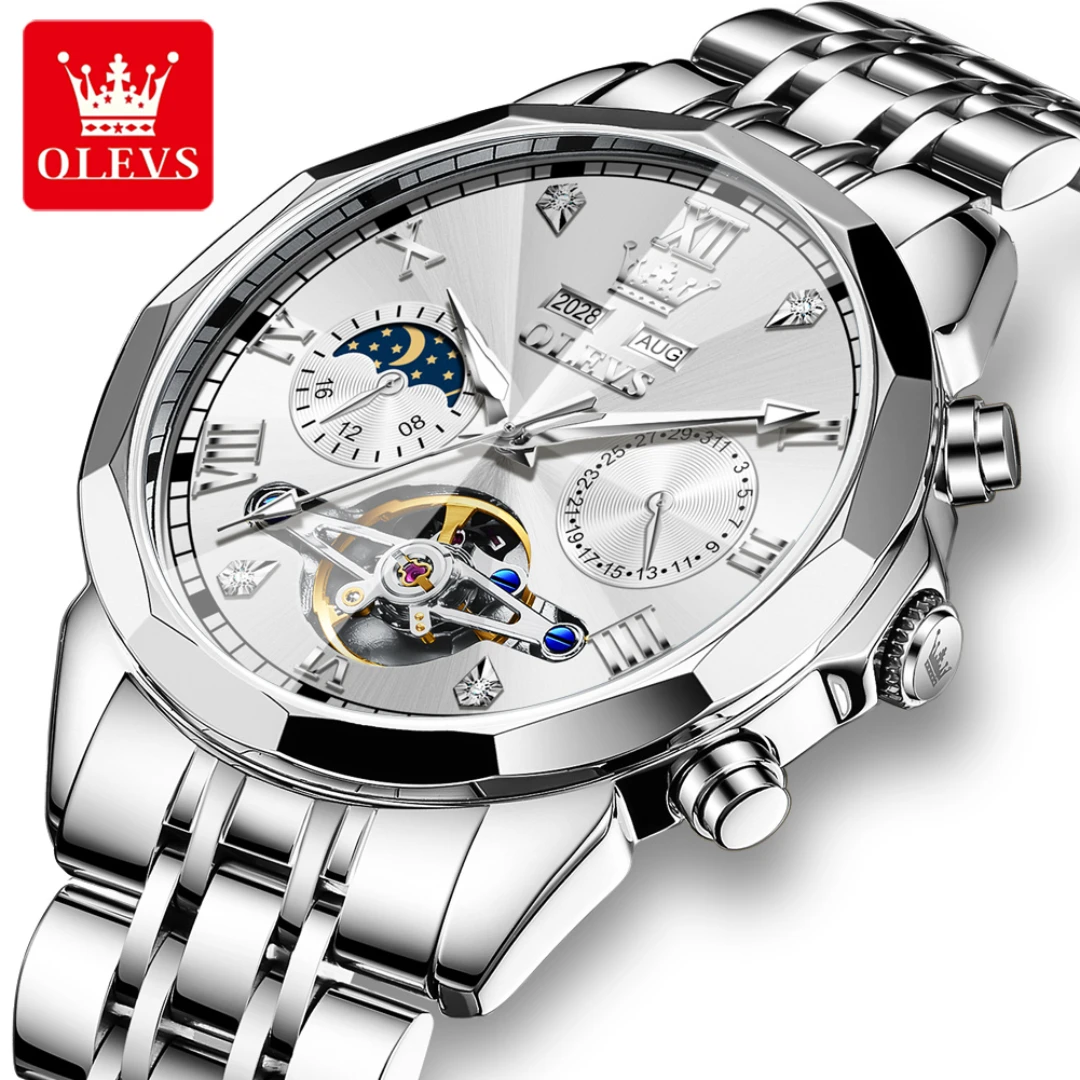 OLEVS 6620 Mechanical Fashion Watch Gift Round-dial Stainless Steel Watchband Wristwatch Week Display Luminous Year display
OLEVS 6620 Mechanical Fashion Watch Gift Round-dial Stainless Steel Watchband Wristwatch Week Display Luminous Year display
