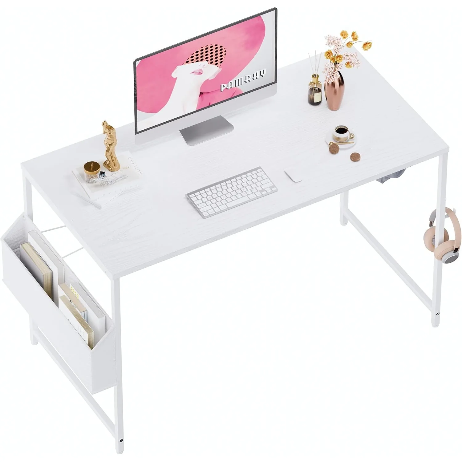 47 Inch Computer Desk for Small Spaces with Storage Bag, Home Office Work Desk with Headphone Hook, Small Office Desk Study
47 Inch Computer Desk for Small Spaces with Storage Bag, Home Office Work Desk with Headphone Hook, Small Office Desk Study